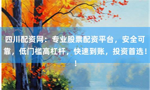 四川配资网：专业股票配资平台，安全可靠，低门槛高杠杆，快速到账，投资首选！